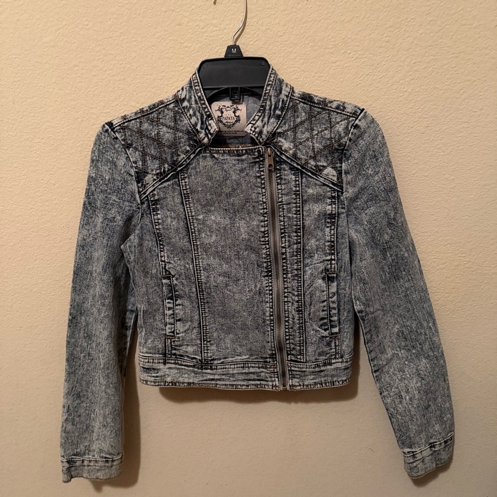 Papaya Acid Wash Denim Jacket